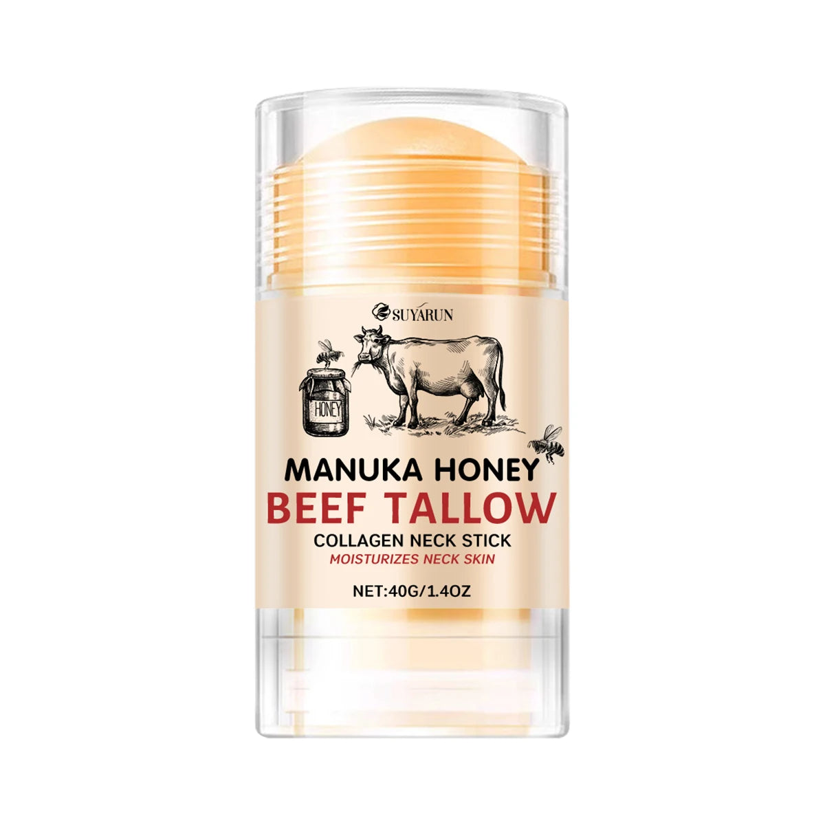 SUYARUN Honey Tallow Neck Care Cream Stick – Deep Moisturizing & Nourishing for Dry Rough Neck Skin