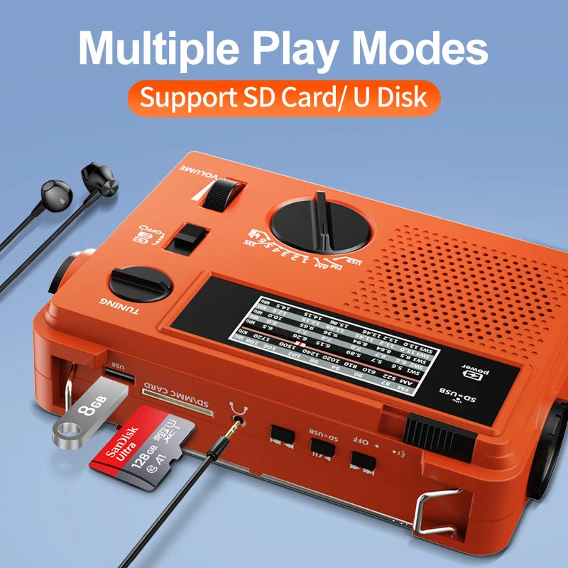 Portable AM FM Radio with Best Reception AC & Battery Operated Big Speaker,Large Tuning Knob,Earphone