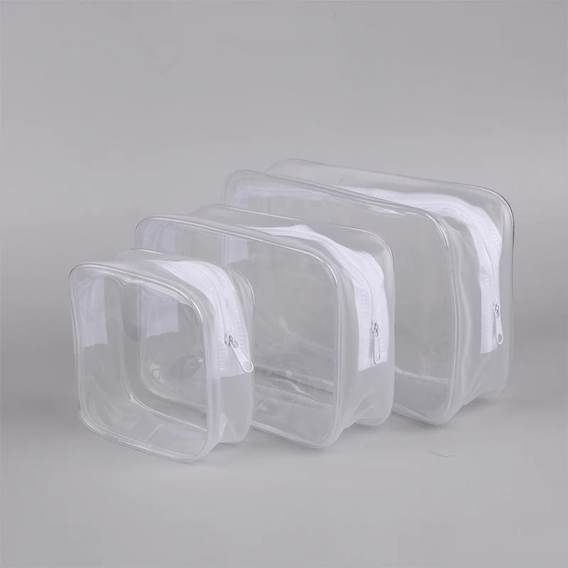 1Pc Clear Makeup Bag Fashion Transparent Travel Portable Mini Wash Storage Bags Women Zipper Organizer Cosmetic Bag