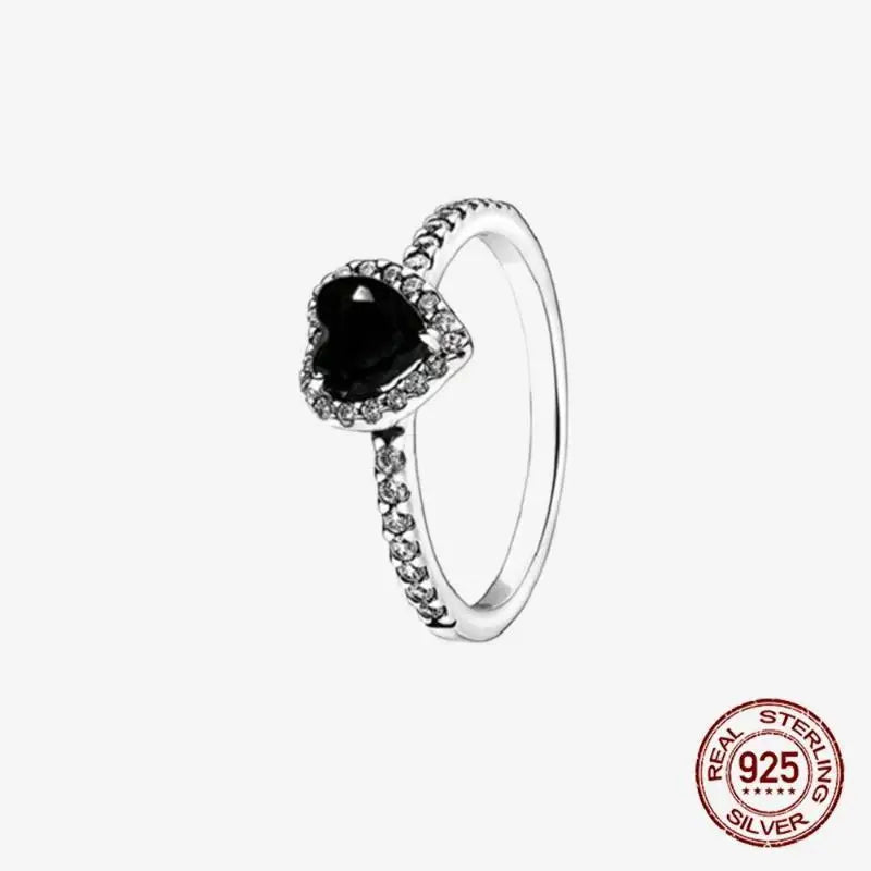 925 Sterling Silver Open Ring Style CZ Paved Heart Butterfly Flower Colorful Gemstone Ring For Women Daily Wear Jewelry Gift