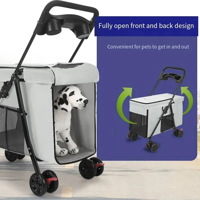 Folding Stroller for Medium & Large Dogs - Travel Pet Cart – photo 2