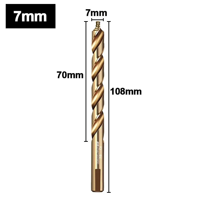 M35 Step Twist Drill, Cobalt Content Straight Shank Drill (3-13mm), For Iron, Stainless Steel, Steel Drilling