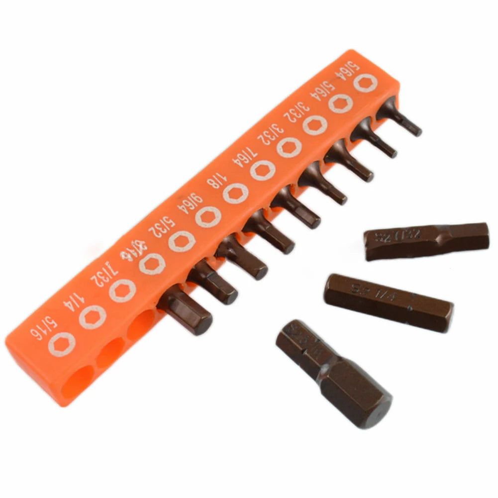12/24pc Hex Screwdriver Bit Set — Magnetic 25mm 1/4" Alloy Steel Driver Bits