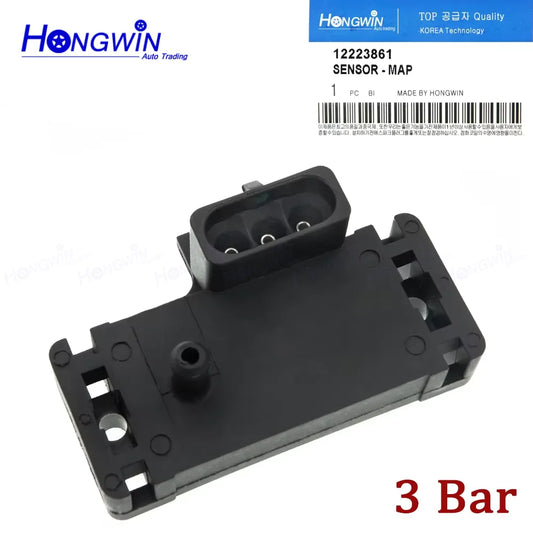 3-Bar MAP Manifold Absolute Pressure Sensor, Compatible with GM Cadillac Chevrolet Buick