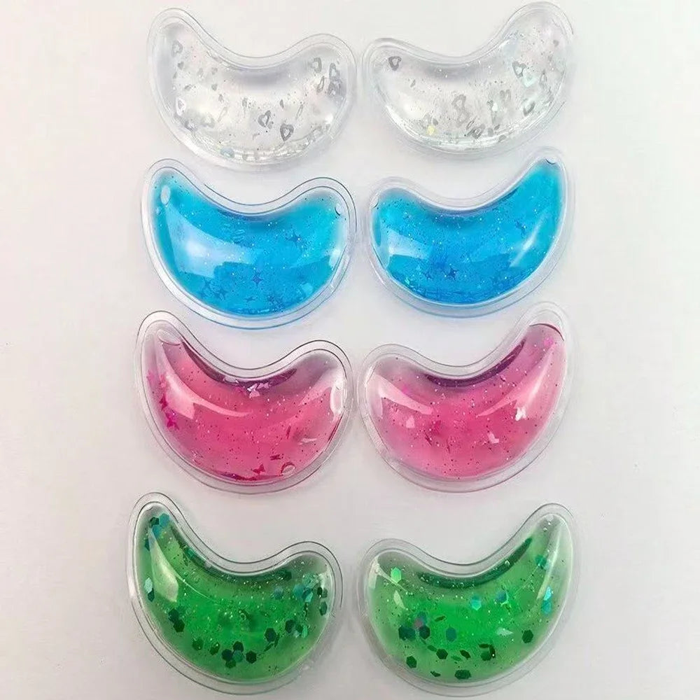 1 Pair Reusable Gel Eye Mask Ice Feel Sequin Gel Eye Patches for Women SPA Eye Mask Cooling Sleep Mask & Soothing Compress