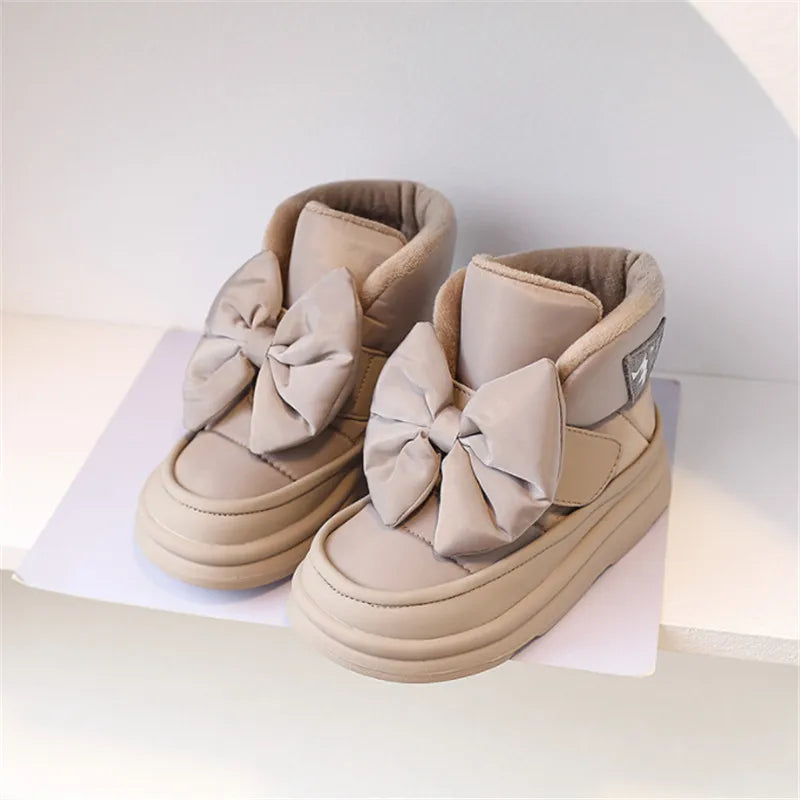 Girls' Plush Lined Snow Boots with Bow - Kids Winter Boots - photo 3