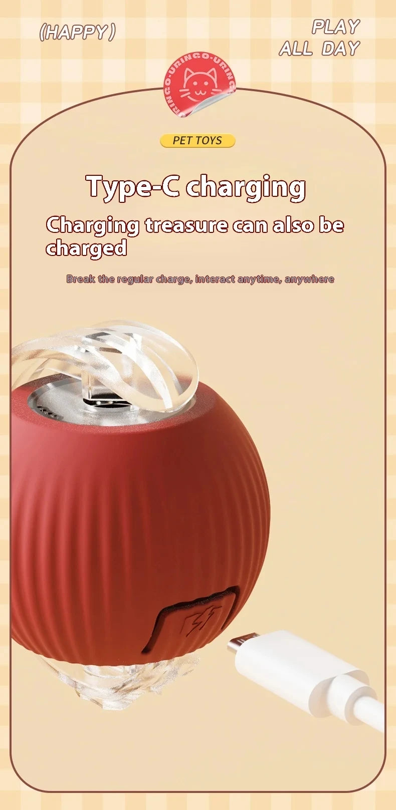 Electric Ball Toys Automatic Rolling Ball Rechargeable Smart Pet Interactive Plush Toy Dog Cat Training Imitate Mouse
