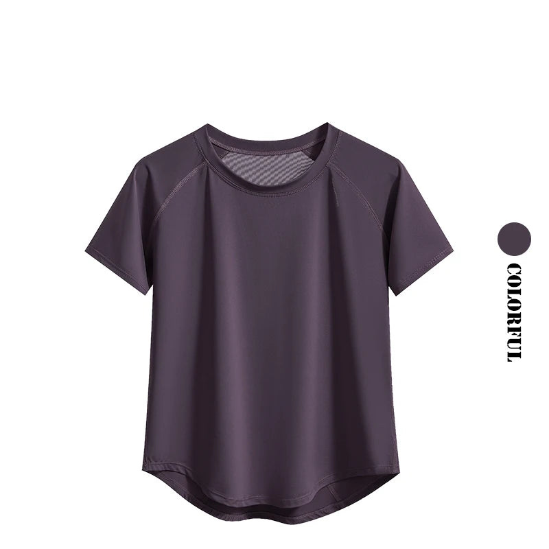 Women's Quick-Dry Sports Tee — Loose Short-Sleeve Running & Gym Top