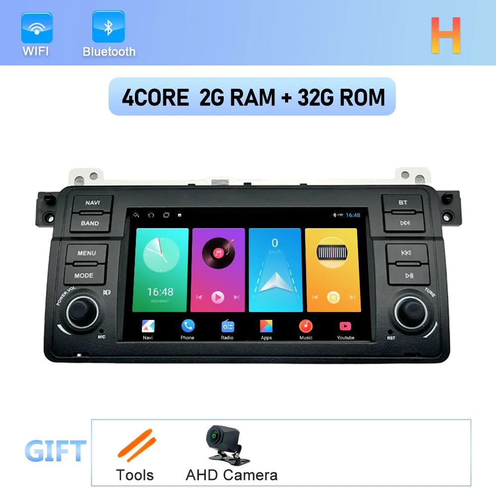 Car Stereo with Apple CarPlay & Android Auto, Compatible with BMW 3 Series E46 (1999-2005)