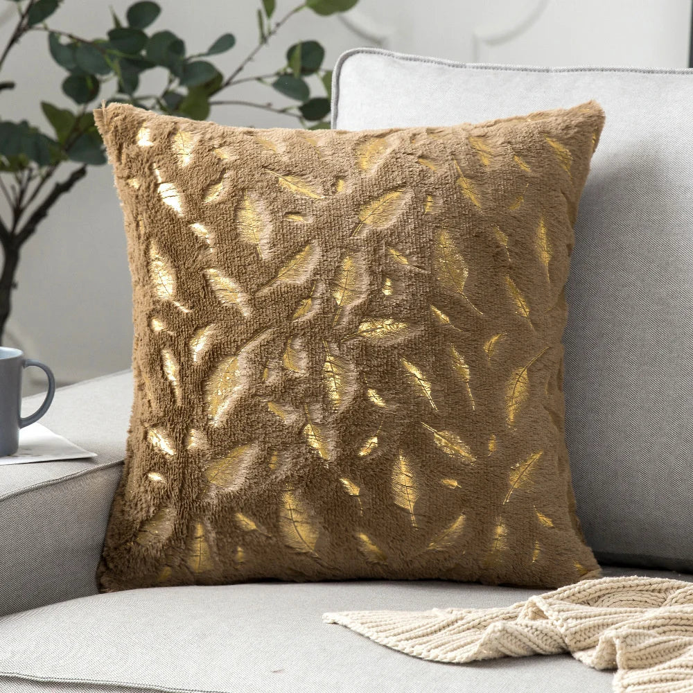 Plush Faux Fur Cushion Cover 43x43cm - Golden Fur Decorative Pillow Case - photo 8