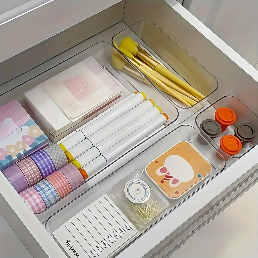 Cosmetic and Stationery Storage Box, Suitable for Makeup,Office Supplies, Home Storage, Desk & Drawer Organizer for Home Storage
