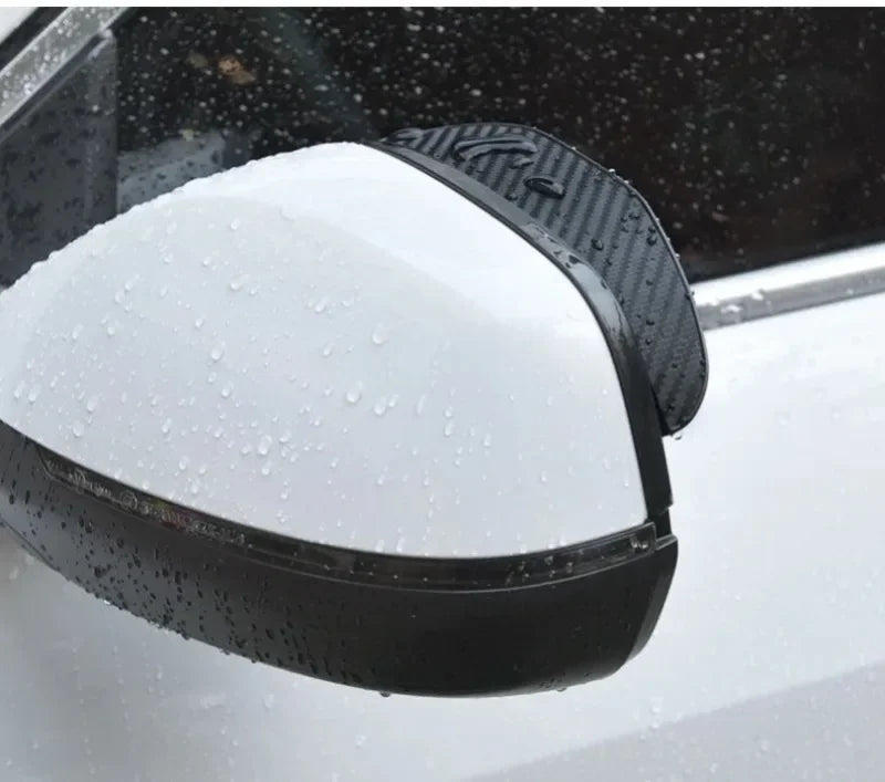 2PCS Universal Auto Rear View Mirror Rainy Shield Guard Car Rearview Mirror Rain Eyebrow Carbon Fiber Sun Visor Shade Cover