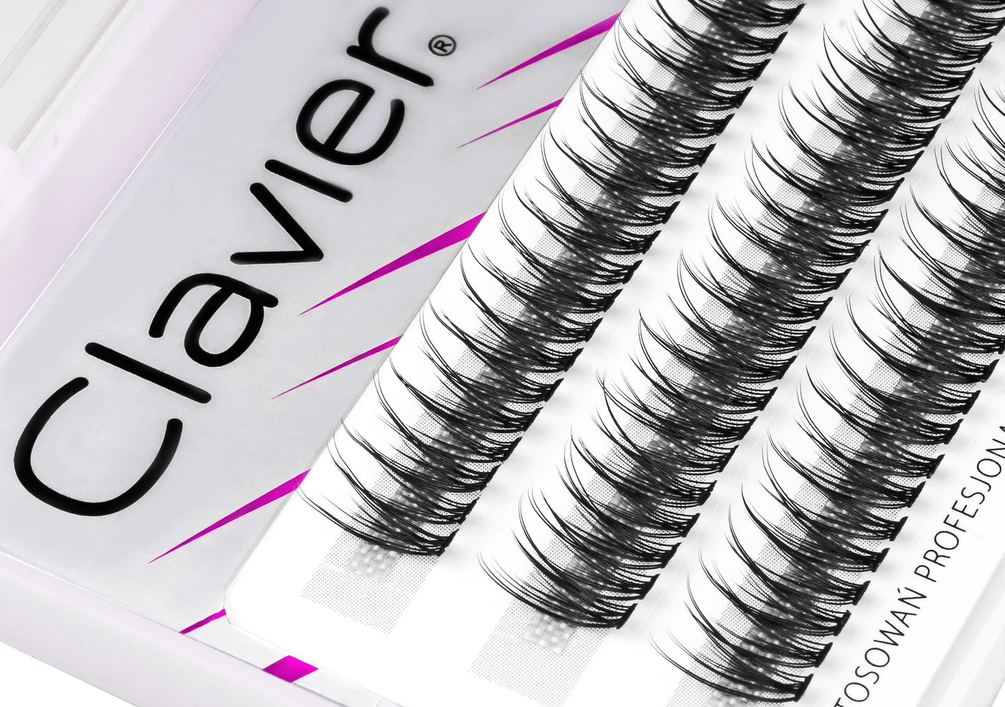 Clavier V-Shape Silk Cluster Lashes – Professional Individual Eyelash Extensions | Natural C-Curl DIY