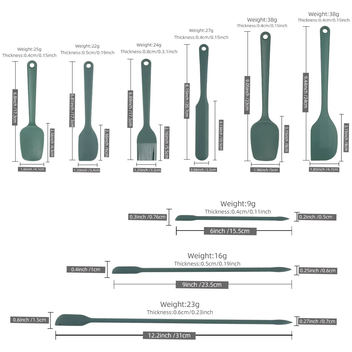 Silicone Baking Utensil Set - Spatulas, Scraper & Oil Brush - photo 4