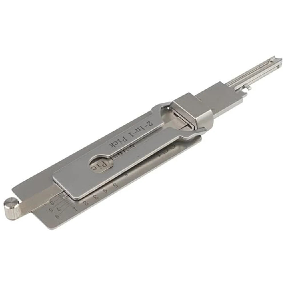 ANENG SS001 Stainless Steel Key Decoder – 2-in-1 Hook & Pick Lock Decoder with O-Ring Pickup Kit | Silver | Locksmith Hand Tool