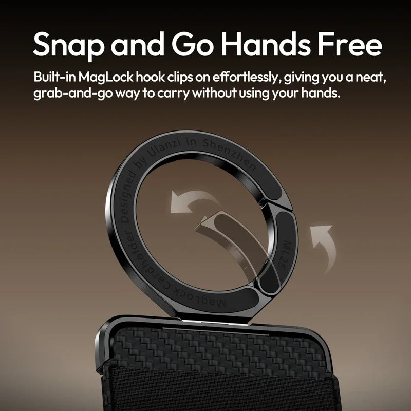Original Ulanzi ML25 Aluminum Alloy Cardholder Phone Stand Double Side Magnetic Ring Portable Anti Scratch Foldable Fit