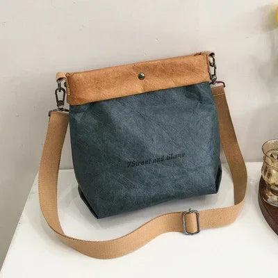 Women's Small Kraft Paper Bucket Bag - Roll Top Shoulder Purse - photo 10