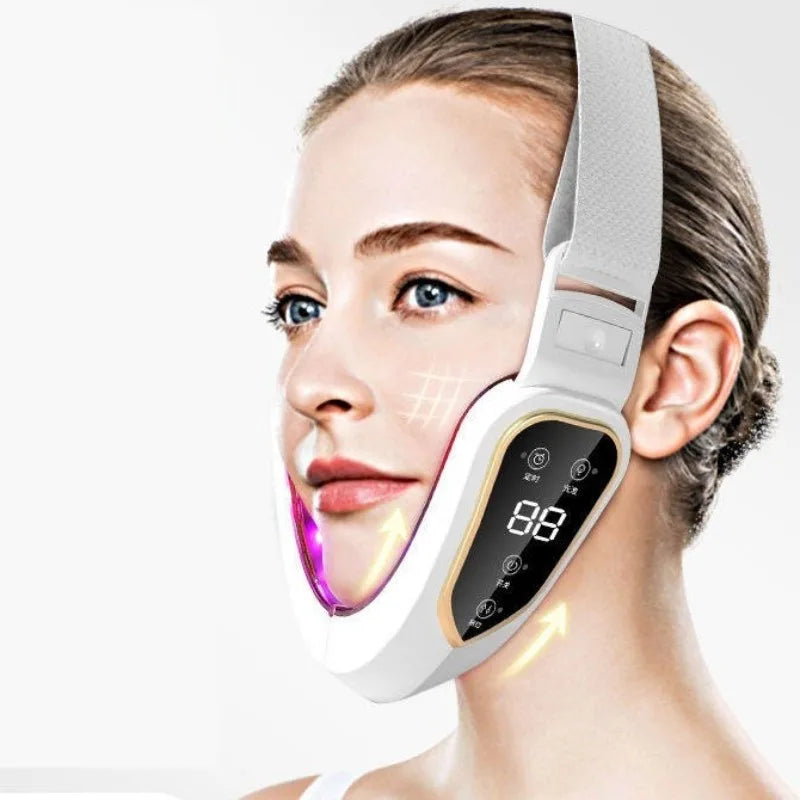 Facial Lifting V Face Massager Red Light Therapy Micro Vibration Slimming Device Double Chin Nasolabial Folds Massager Facial