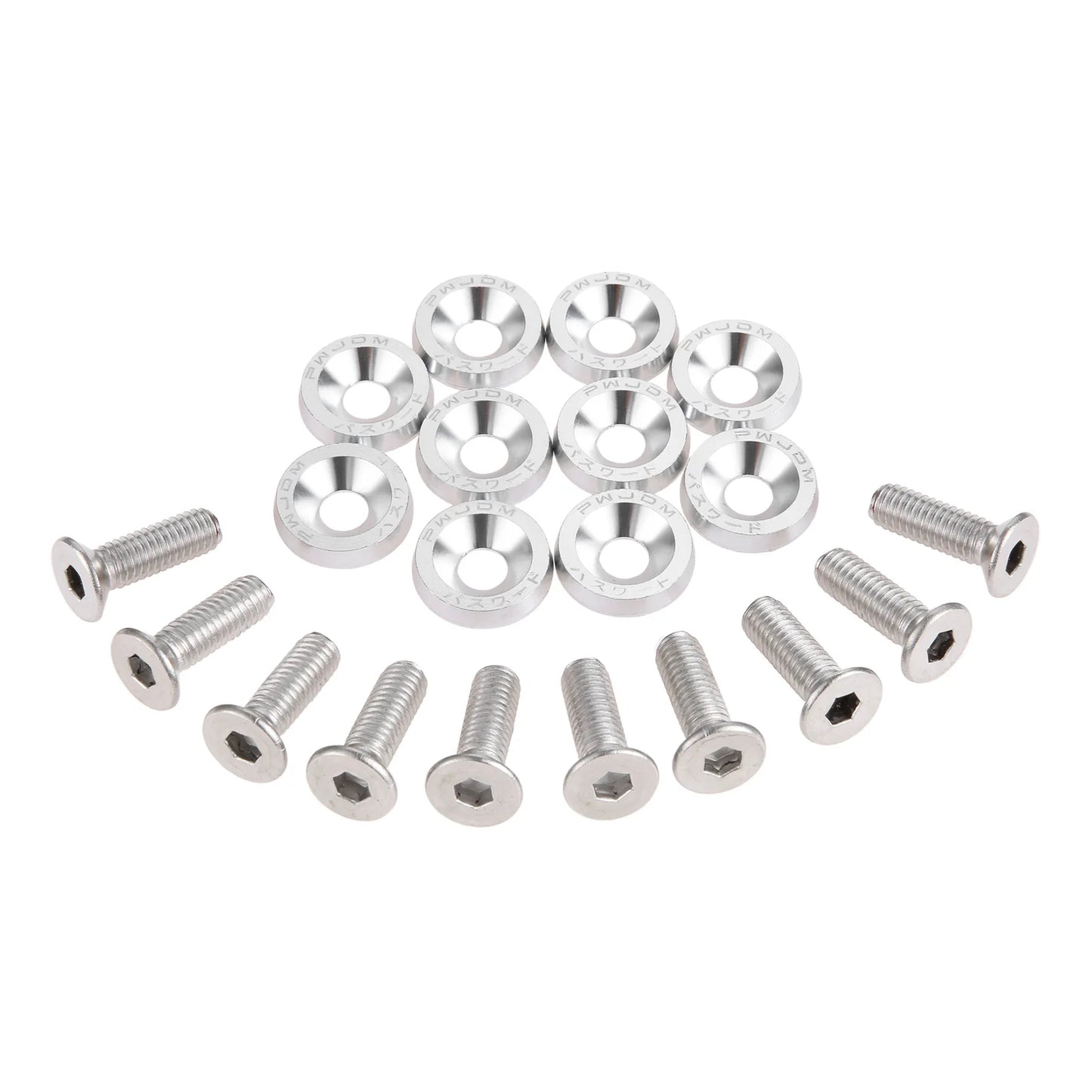 M6 Anodized Aluminum Fender Screw Washers Bolts for Automobile Fender Headlight Bumper Car Modified Fasteners Aluminum