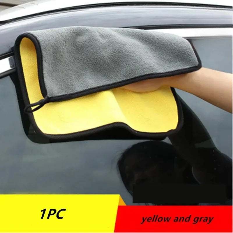 2PCS Yellow Microfiber Towels, 30x30cm Super Absorbent Cleaning Cloths, for Car Wash, Glass, Home & Pet Care