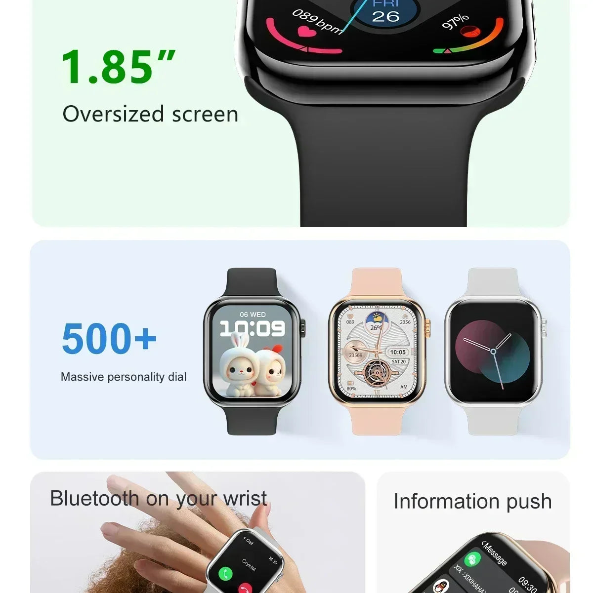 Smart Watch Series 10 – 1.9" OLED HD Screen, GPS, NFC, BT Calling, Wireless Charging, IP68 | iOS & Android | Multiple Strap Options