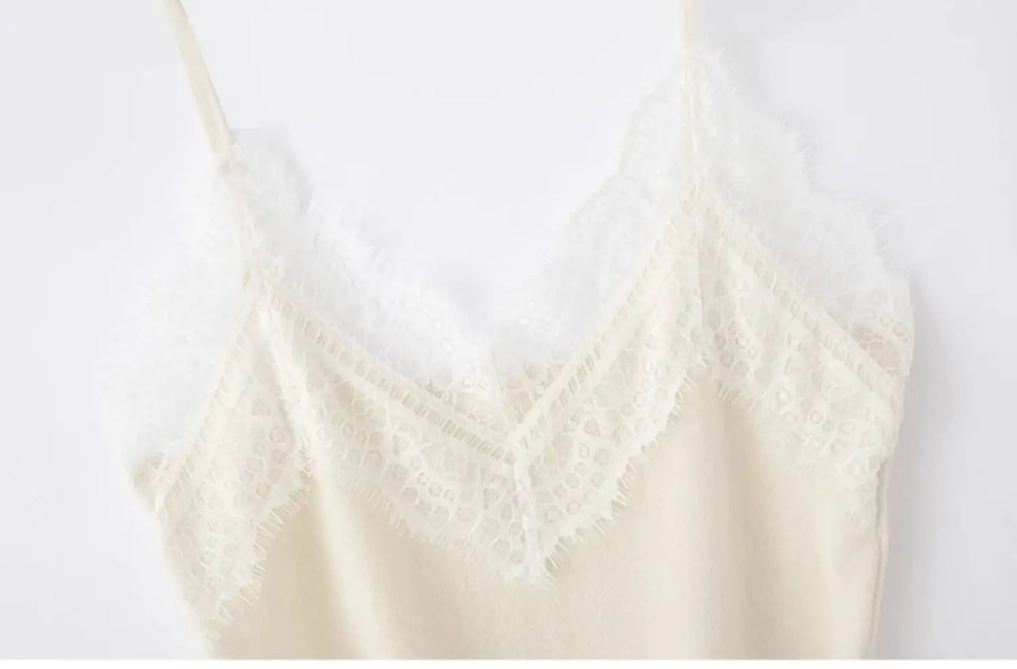 Women's Lace Trim ter Vest Ice Silk Knitted Svel Top Outerwear Suit Inner Match Beautiful Ba ort Sle Daily Wear