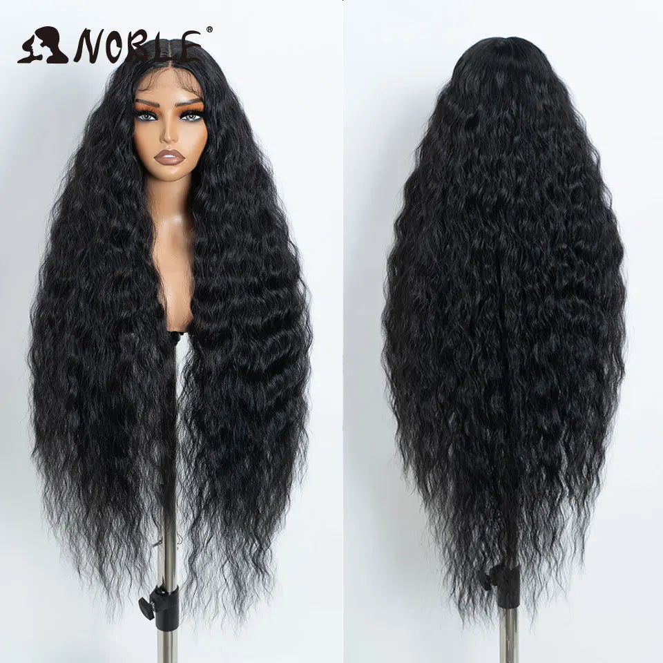 Noble Cosplay Synthetic Lace Wigs For Black Women Long Curly Hair 42 Inch Cosplay Blonde Ombre Lace Front Wig Synthetic Lace Wig