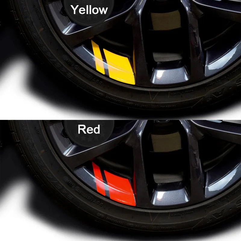 6 Pc Car Wheel Rim Reflective Stickers, Warning Decal Stripes