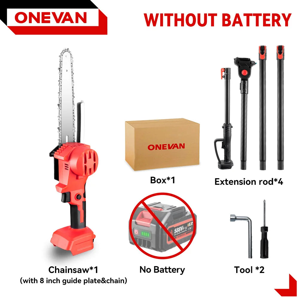 ONEVAN Cordless Telescoping Pole Saw — 2.25m Electric Branch Pruner