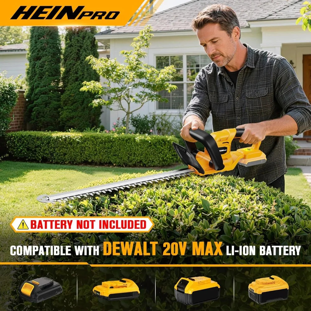22" Cordless Hedge Trimmer – Compatible with Dewalt 20V MAX Battery (Battery Not Included)