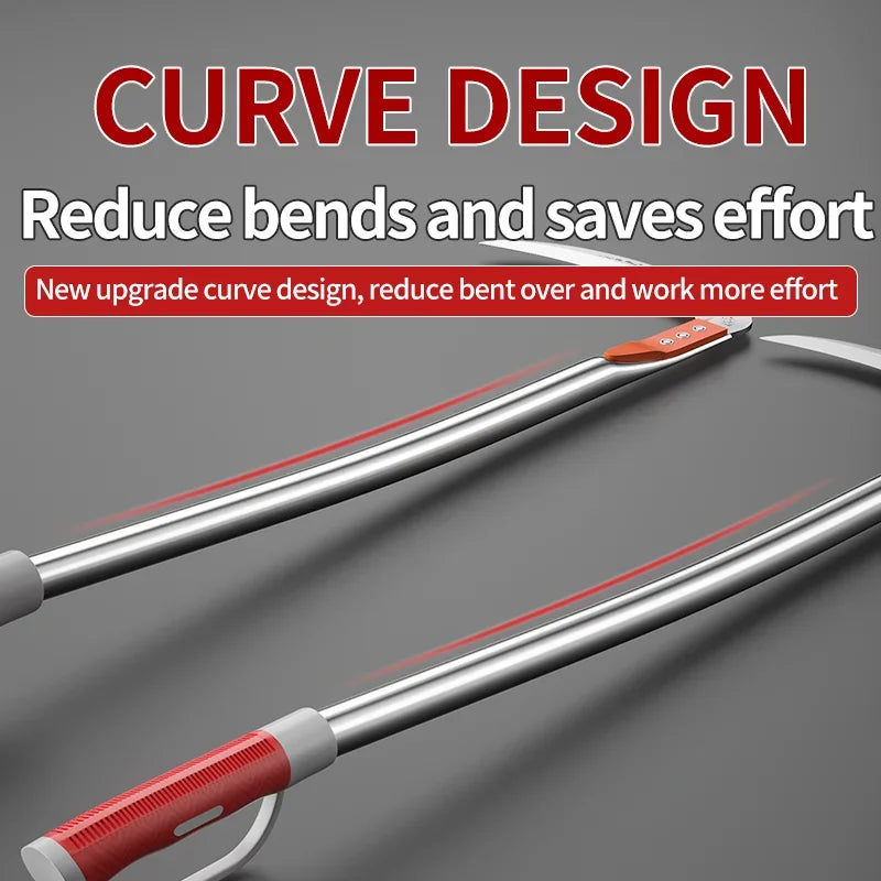 Long-Handle Garden Sickle — Manual Grass & Weed Cutting Tool