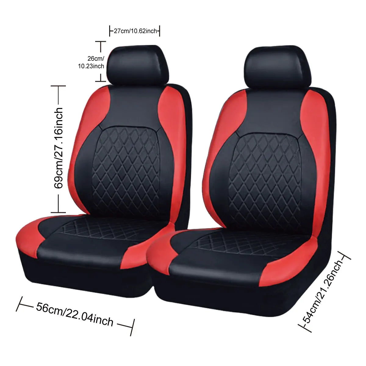 All-Season Quilted PU Leather Car Seat Cover, Waterproof Set