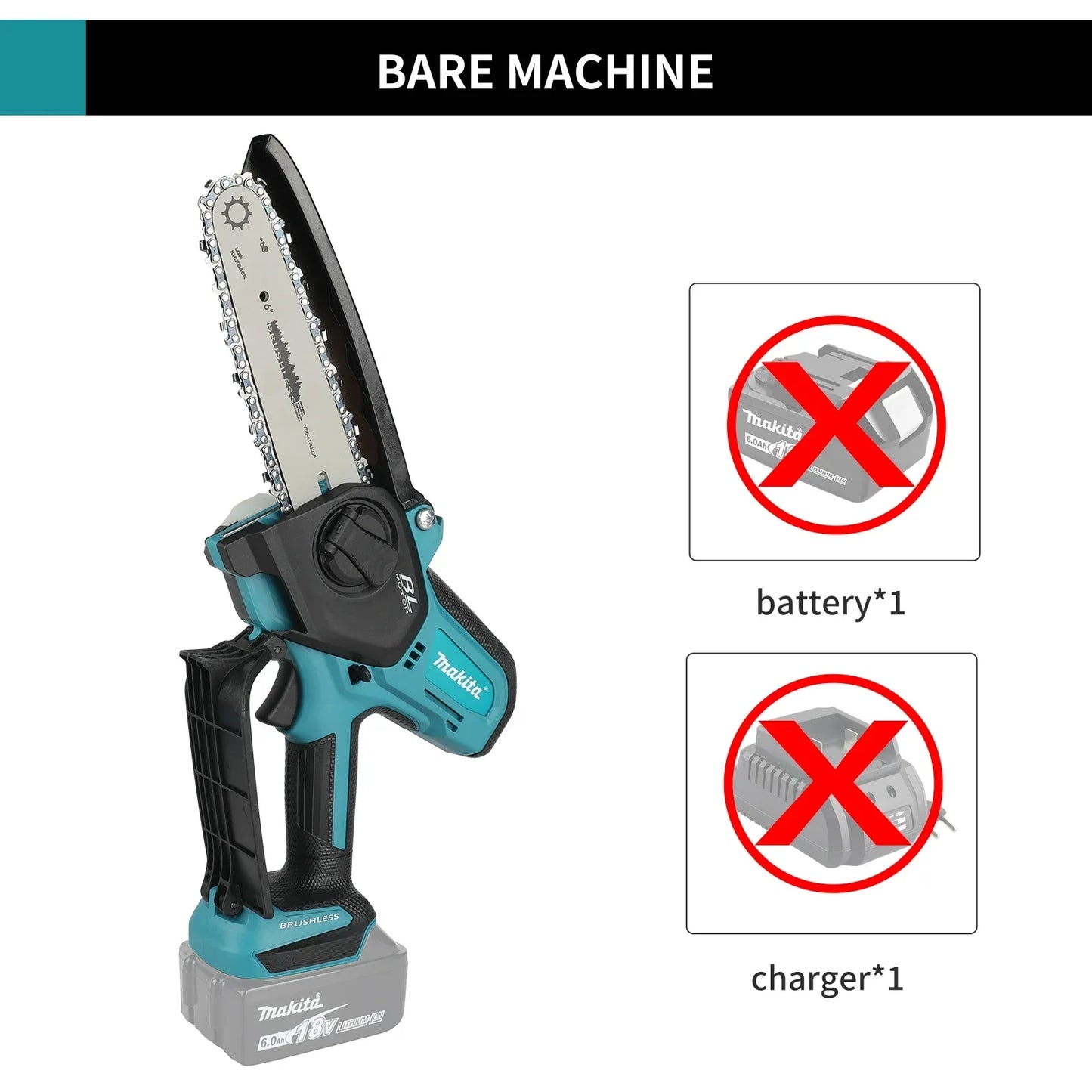 Makita  Woodworking with Small Handheld 18V Cordless Chainsaw for Electric 6-inch Logging Sawzall Mini Portable Chainsaw