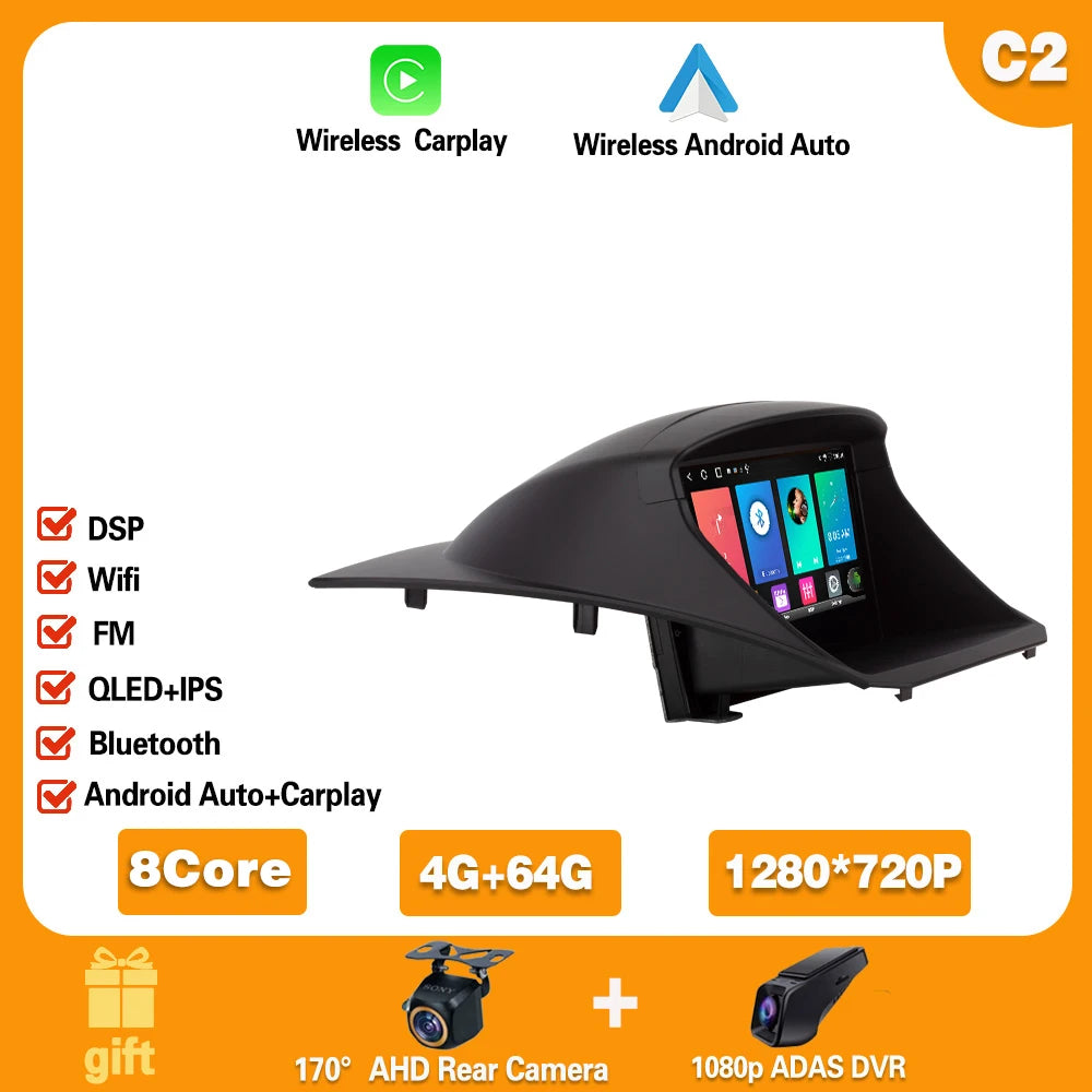 Car Stereo with Apple CarPlay & Android Auto, Compatible with Ford Fiesta Mk6 (2008-2019)