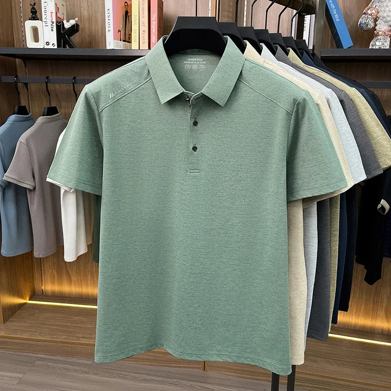 Men's Casual Polo Tee - Soft Fabric, Office & Everyday Short Sleeve