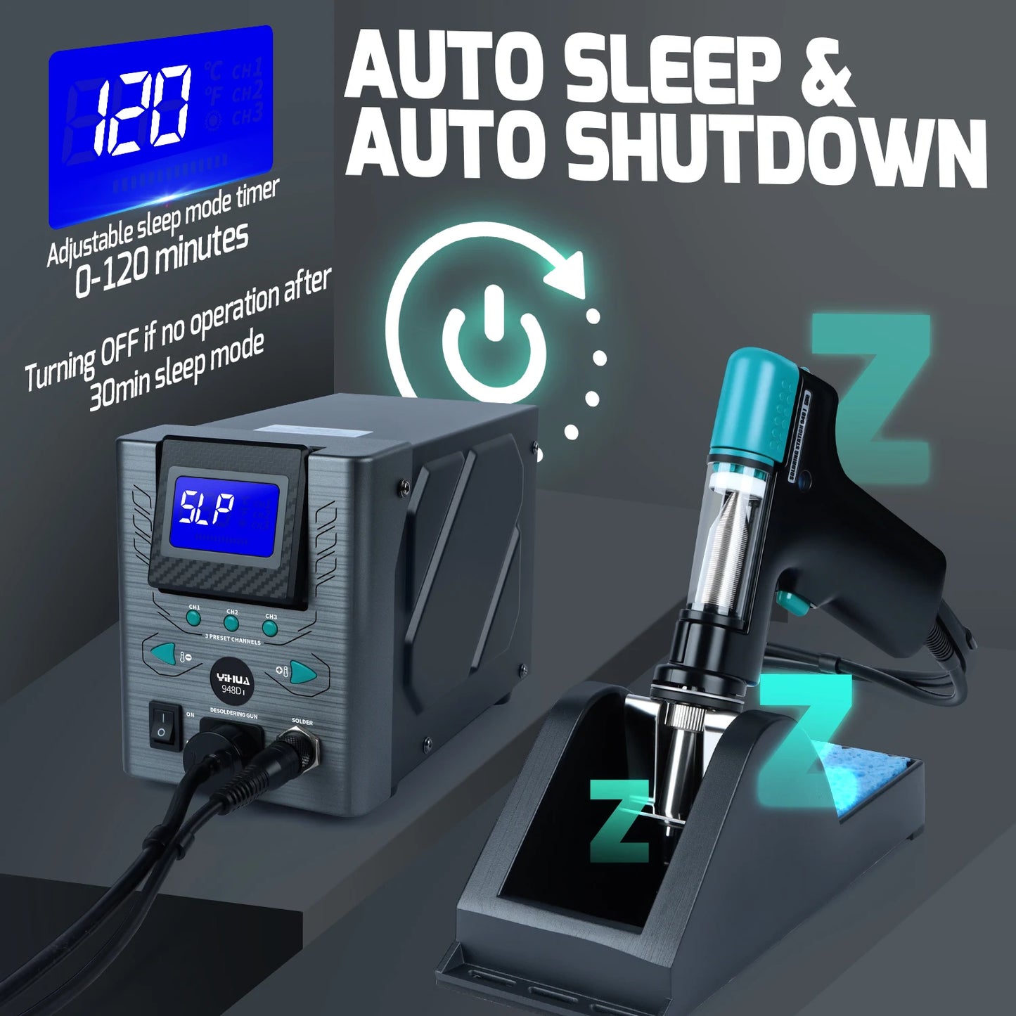 YIHUA 948D-I 110W Desoldering Station – Vacuum Pump Tin Suction Gun for PCB Welding & Repair