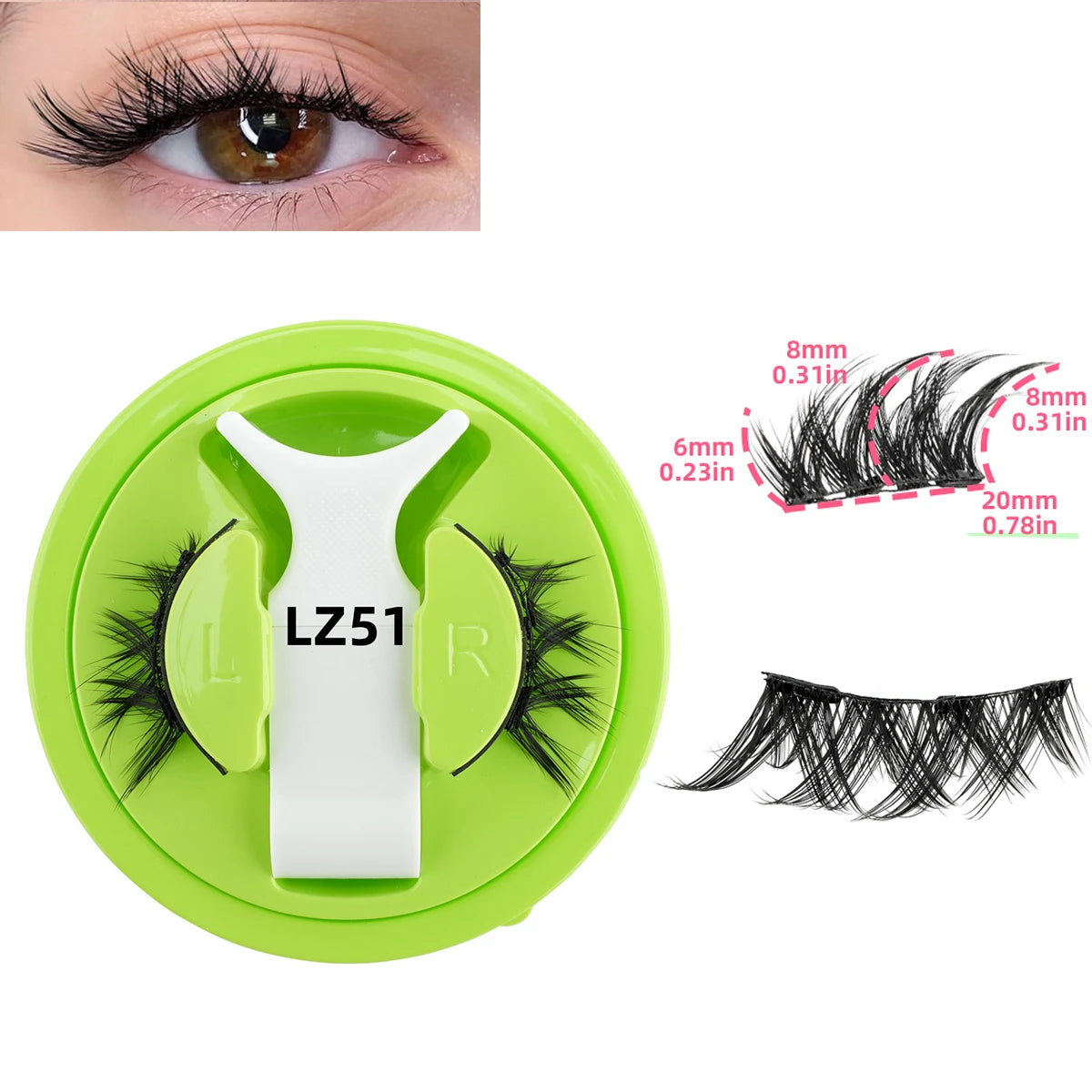 3D Magnetic Eyelashes with Tweezer – Reusable No-Glue False Lashes