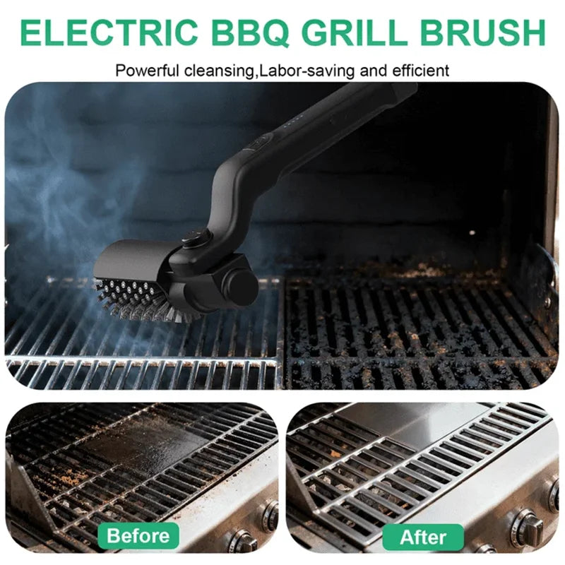 BBQ Grill Brush 3-Speed Settings Electric Grill Brush,180° Adjustable Head,90 Mins Grill Cleaner for Outdoor Griddles Smokers