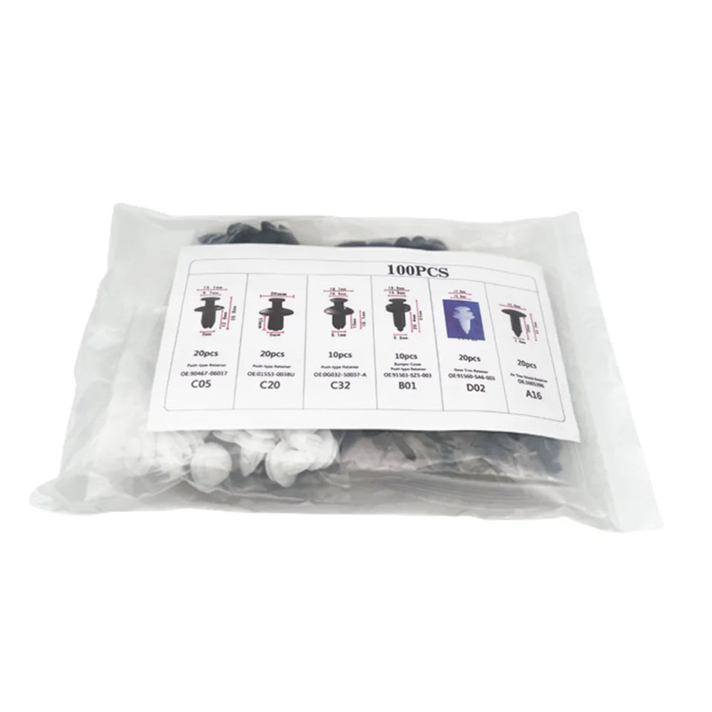 6 Size Auto Fastener Clips Vehicle Retainer Rivet Door Fender for Auto Body Bumper Push Rivet Clips