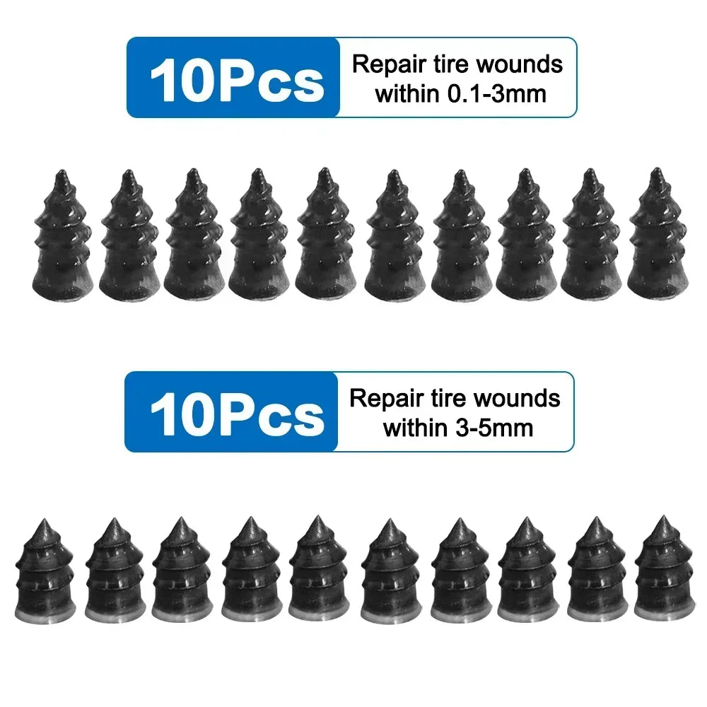 100pcs  Automotive Tire Repair Nail Universal Set Automotive Motorcycle Tire Repair Nail Bicycle Tire Perforation Repair Tool