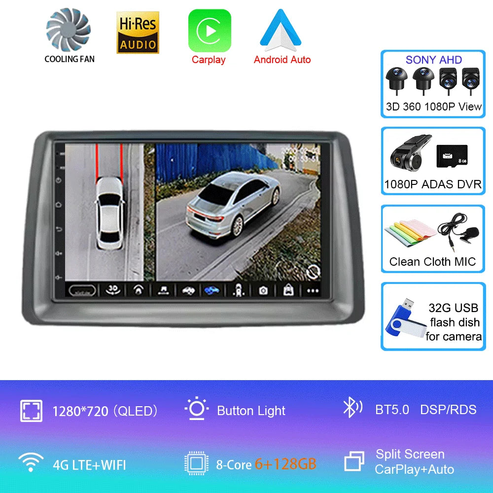7" Car Radio Android 16 For FIAT Panda 2003 2004 2005 2006 2007 -2012 Stereo Multimedia Player Navigation Autoradio Carplay Auto