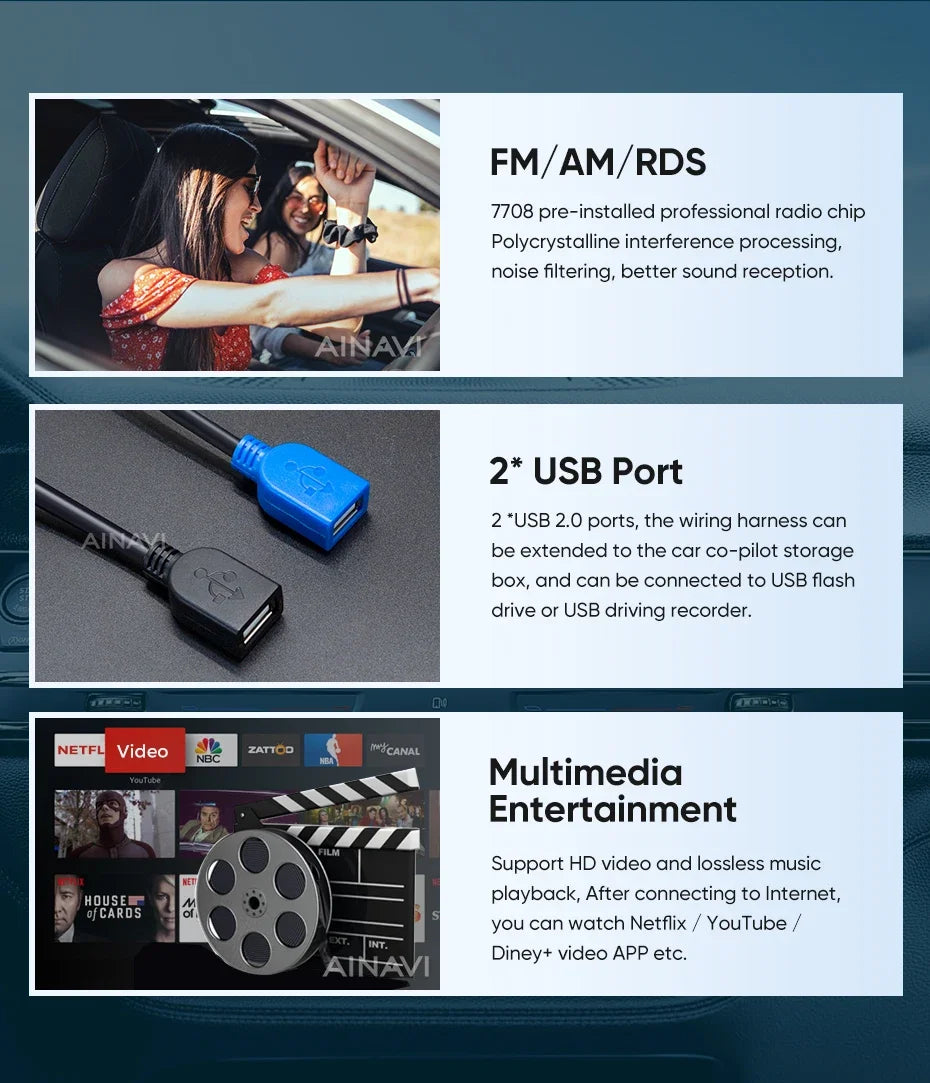 Ainavi Car Radio Multimedia Player For Toyota RAV4 RAV 4 XA40 2013-2019 RHD LHD Android 12 Auto Wireless Carplay Car Stereo DSP