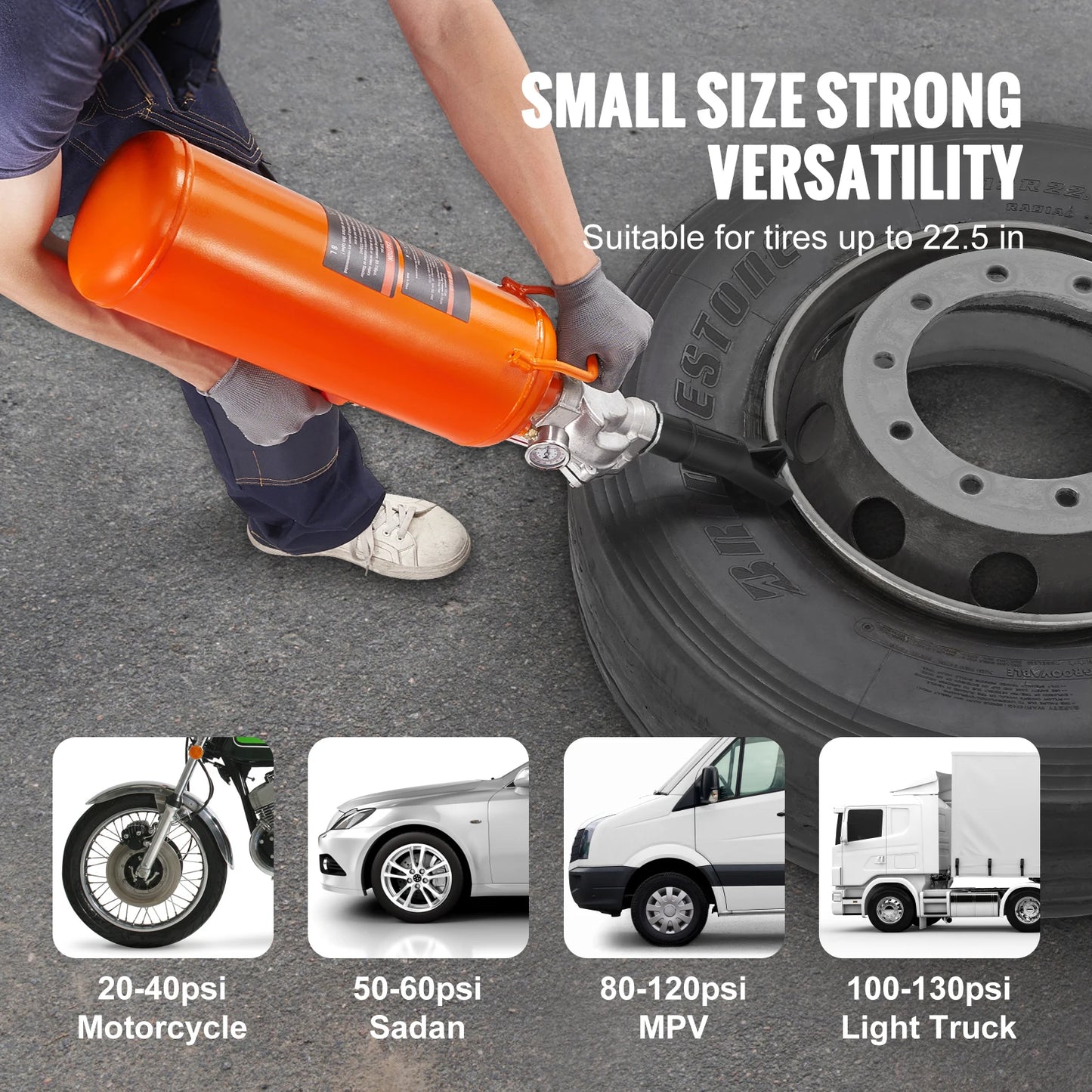 SucceBuy Tire Bead Seater 8L Air Tire Bead Blaster 120 PSI Handheld Bead Seater Upgraded Portable Tire Inflator Tool for Truck