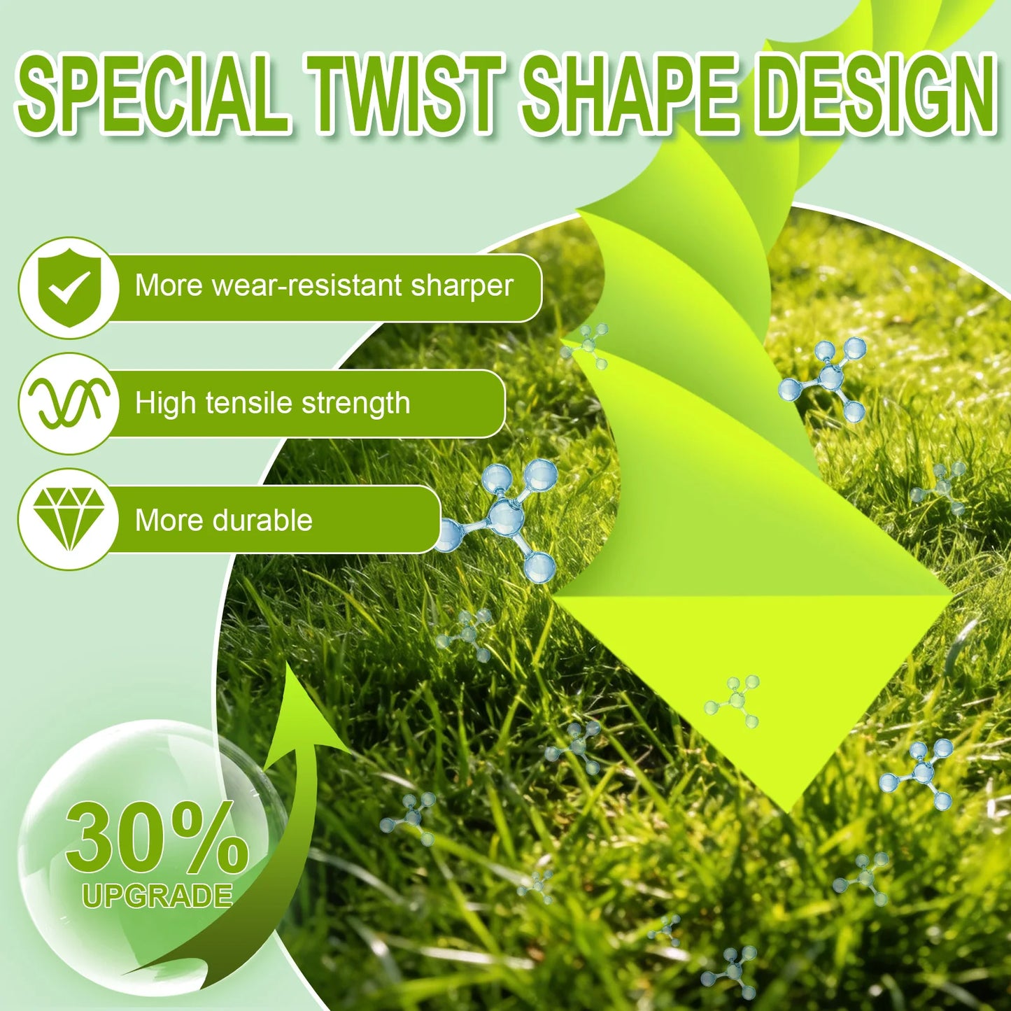 TSES NEW Triangle Trimmer Line Twisted Long-Lasting 20m*2.0mm~3.5mm Heavy Duty Nylon String Strimmer Line Brush Cutter Line