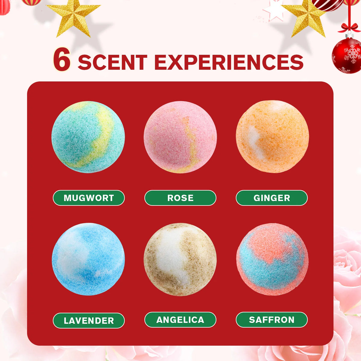 12 Pcs Christmas Bath Sea Salt Bath Softening Keratin Remove Dead Skin for Foot Spa Relaxing Gift Box for Women Men