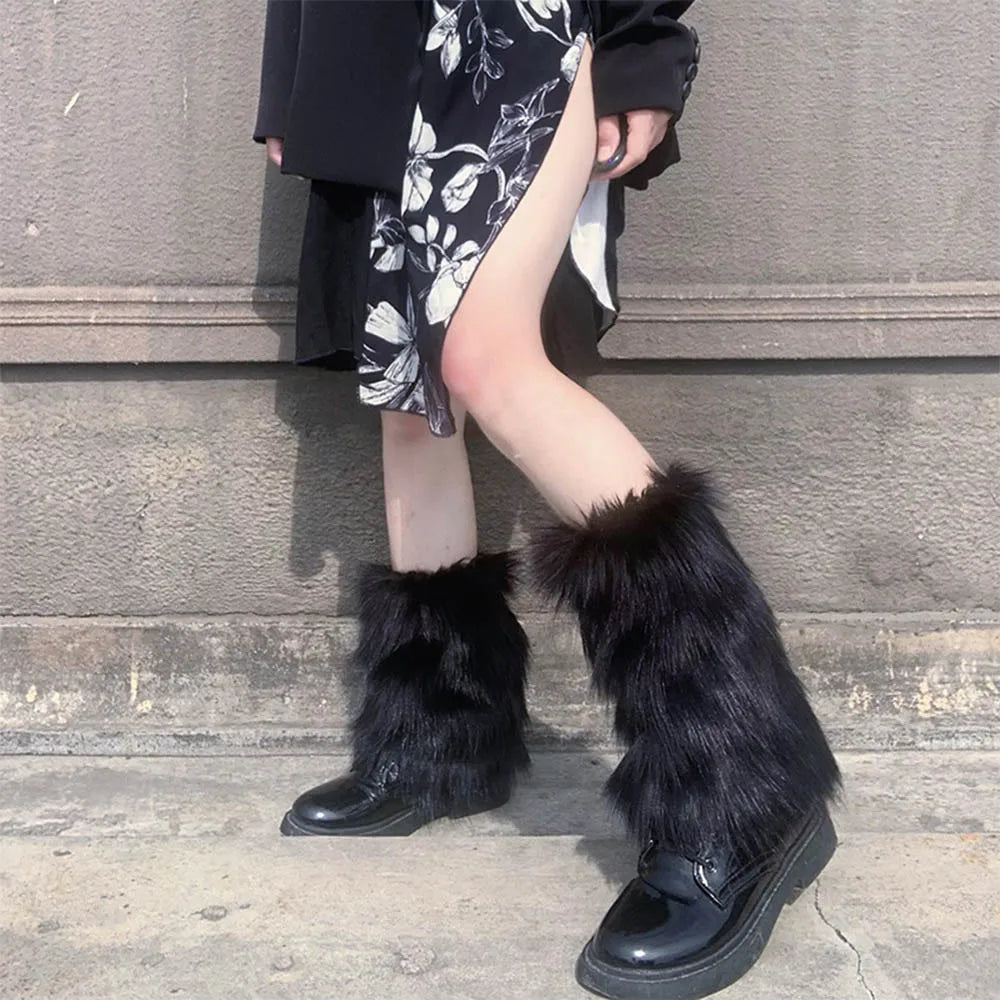 Women's Faux Fur Boot Covers, Harajuku Leg Warmers
