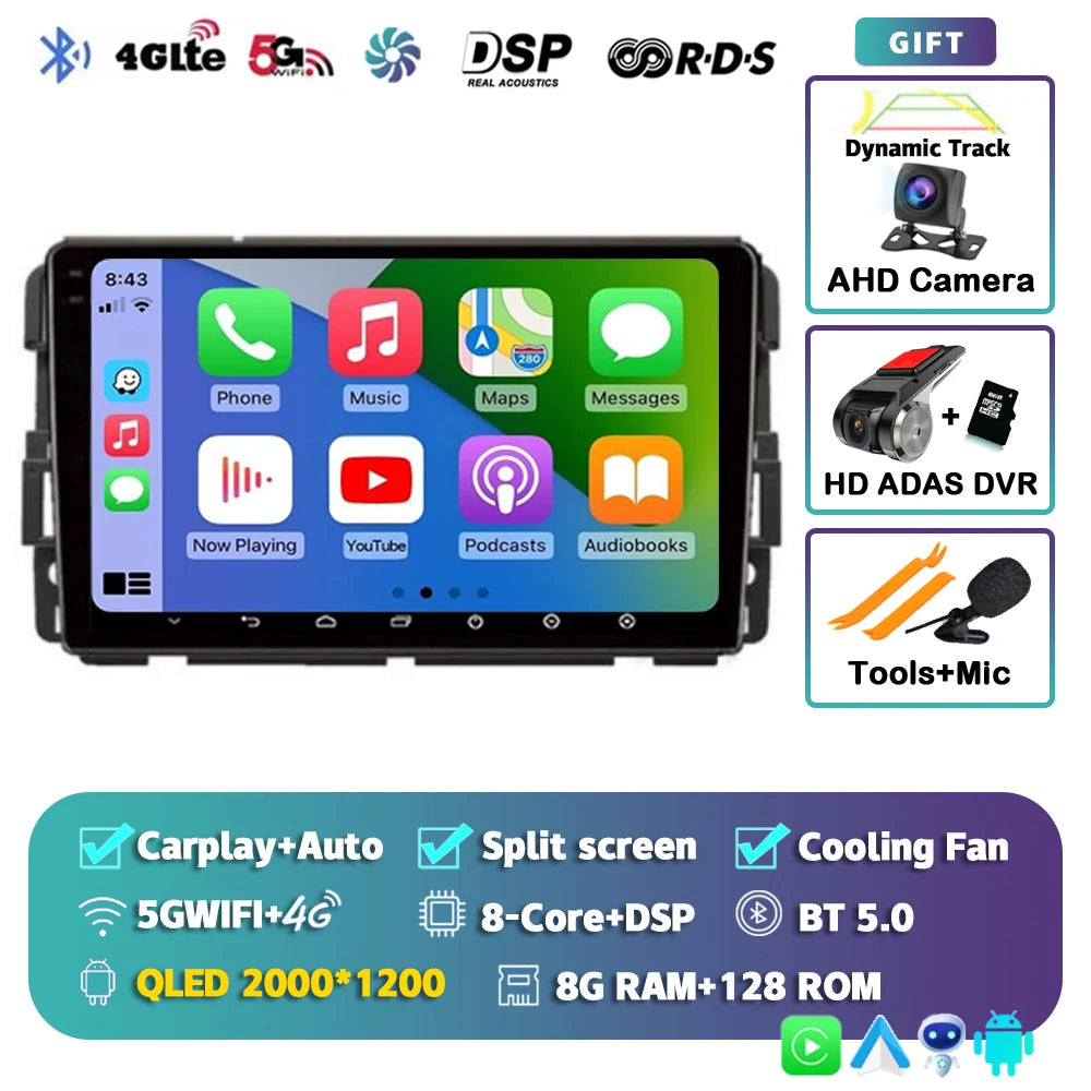 Android 16 Car Radio Multimedia Player For Chevrolet Silverado Impala GMC Yukon Acadia Sierra Carplay Car Stereo Dsp Ai Voice BT
