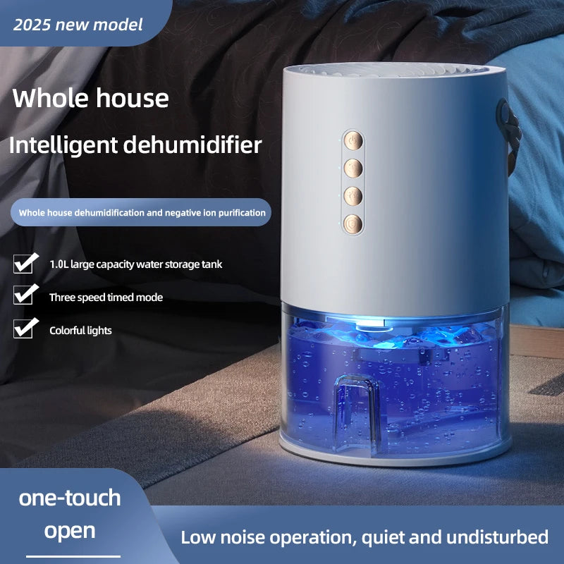 1000ml Dehumidifier Air Dryer for Home Office Negative ions Eliminate Damp Mold and Moisture Portable Air Dehumidifier EU US