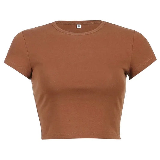 Women's Y2K Solid Color Cropped Top - Vintage Harajuku Summer Blouse - photo 4