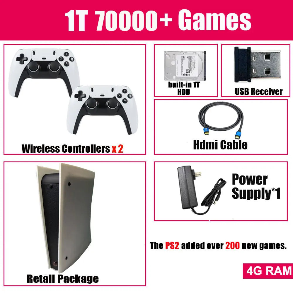 X5 Dual-System Game Console — 60+ Emulators, 4K HD, Plug-and-Play TV Console